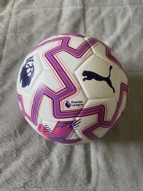 Puma White Pink Purple Premier League Training Soccer Ball